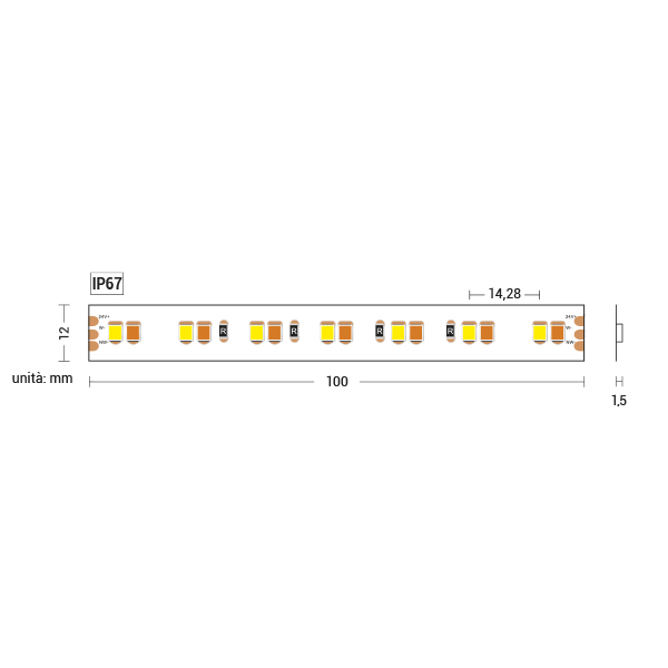 Daikon Strip Led W M V Ip Tw Dai Rossini Illuminazione