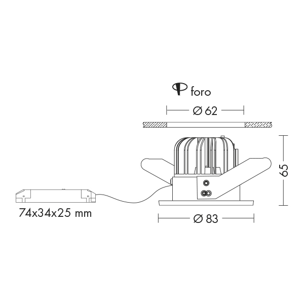 FE55-220V-1W - Faretti Da Esterno - - Faretto LED 220V 1w Calpestabile per  Esterno, piscina, fontane Impermeabile IP65