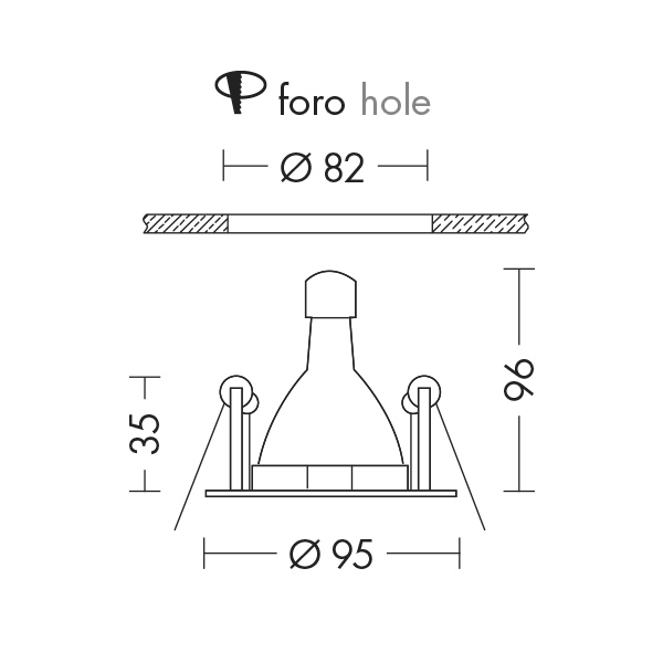 DOWNLIGHT GRIGIO GU10 IP20