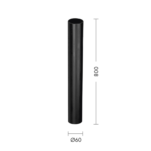 PALO BOLLARD PEDRO IN VETRORESINA NERO 80CM