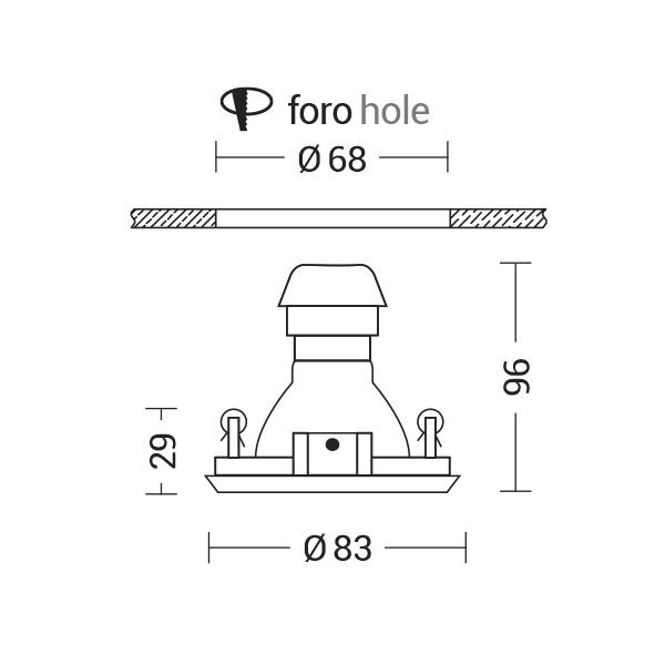 DOWNLIGHT TONDO GRIGIO GU10 IP20