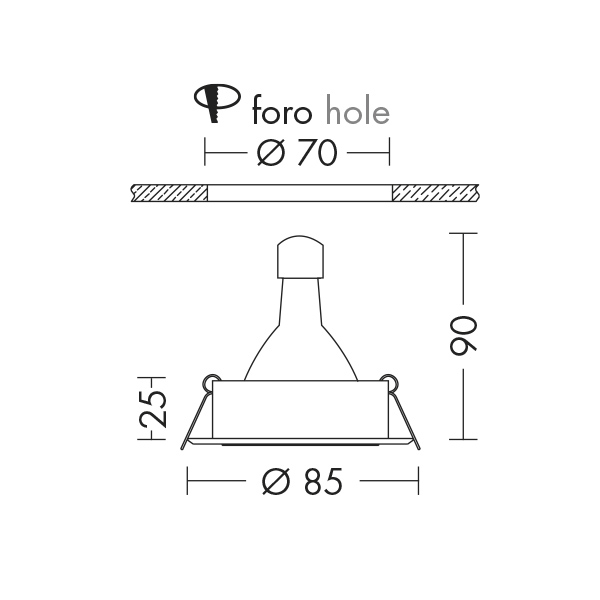 DOWNLIGHT ALLUMINIO SATINATO GU5,3 IP20