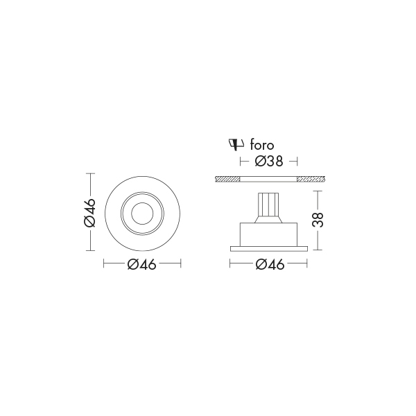 JOLLY - FARO INCASSO LED 1X3W 30° 6558-30-C