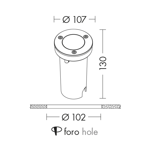 UPLIGHT TONDO IN ACCIAIO SATINATO GU10 IP65