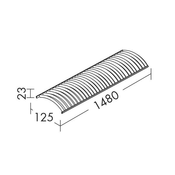 SCHERMO LAMELLARE CROMO PER LOT103 198CM