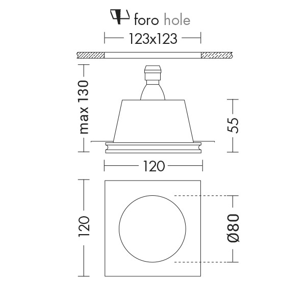 DOWNLIGHT TONDO IN GESSO RASATO BIANCO CON