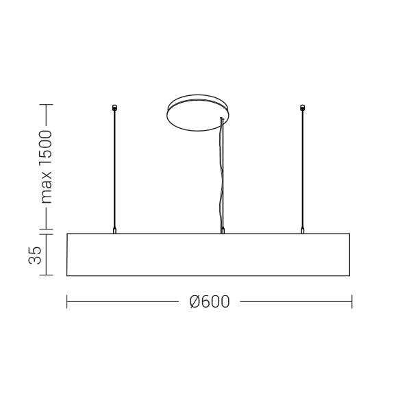 SOSPENSIONE MONOEMISSIONE BIANCA LED 43W 40