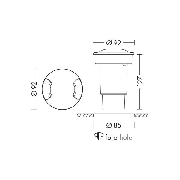 UPLIGHT GRIGIO GU10 3,5W 30 IP67 2700-4000