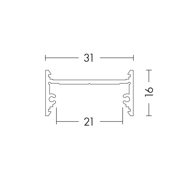 Rossini Ebi EBI031B profilo a parete a biemissione per alloggio strip led