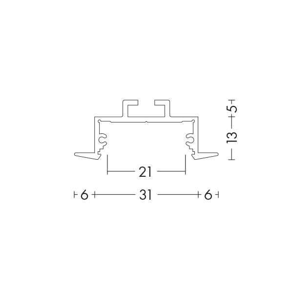 Rossini Ebi EBI031B profilo a parete a biemissione per alloggio strip led