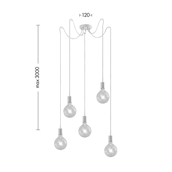 VTAC SOSPENSIONE LED PER LAMPADINA E 27 IN LEGNO E27 :33cm - SKU