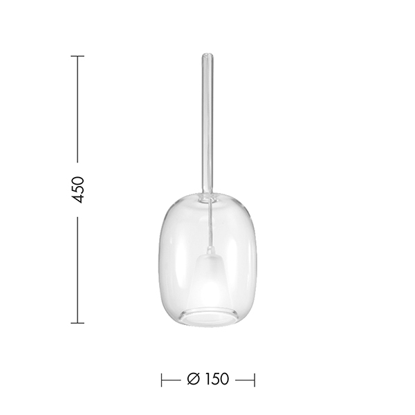 SOSPENSIONE IN VETRO ORO G9 33W IP20