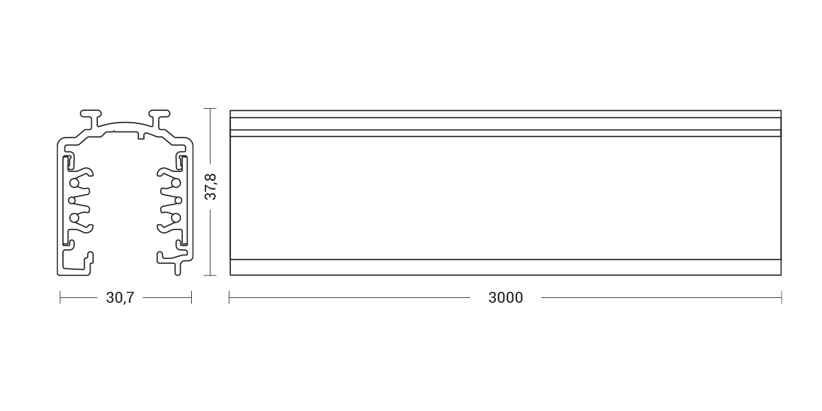 BINARIO ELETTRIFICATO TRIFASE ON-OFF/DALI N