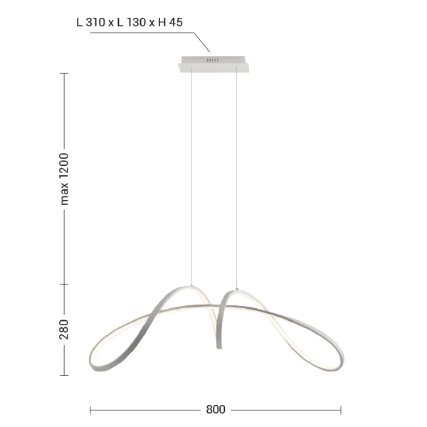 SOSPENSIONE BIANCA LED 40W IP20 3000K CRI80