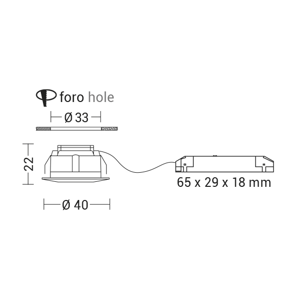 DOWNLIGHT BIANCO LED 3W 30 IP20 4000K CRI9