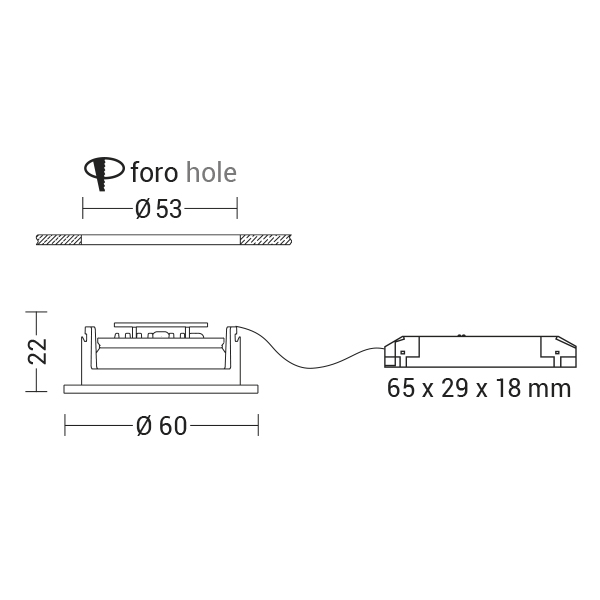 DOWNLIGHT BIANCO LED 3W 30 IP20 4000K CRI9