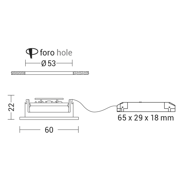 DOWNLIGHT BIANCO LED 3W 30  IP20 4000K CRI9