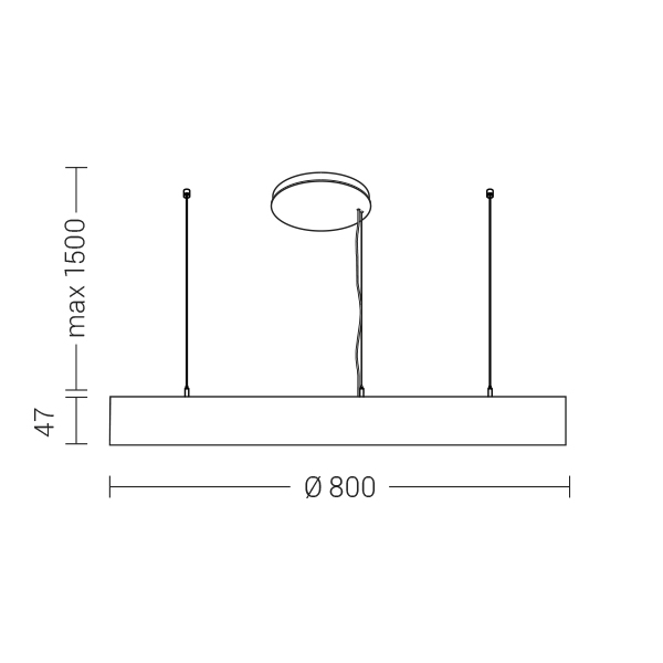 SOSPENSIONE NERA LED 71,5W 3000K CRI90