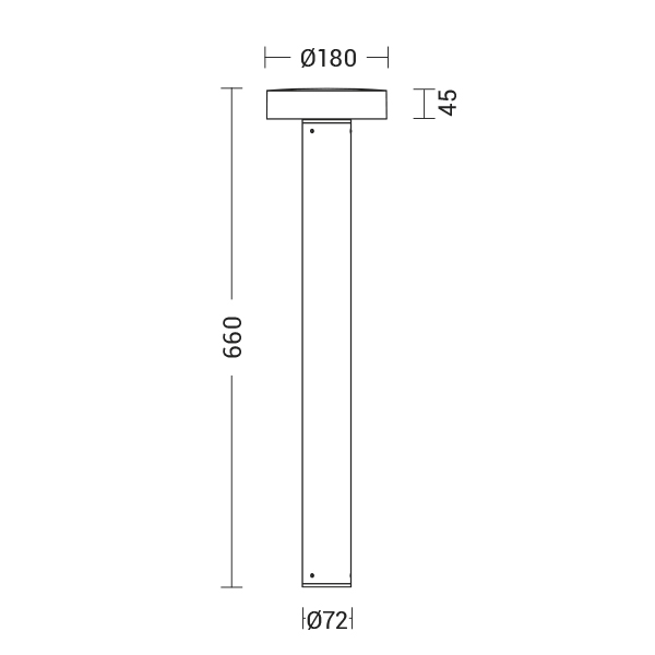 BOLLARD GRIGIO LED 25W 60 IP65 4000K CRI80