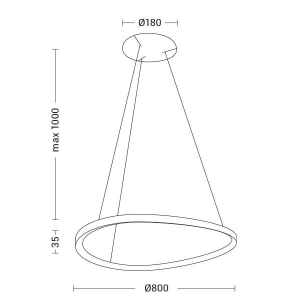 SOSPENSIONE NERA  LED 60W IP20 3000K CRI80