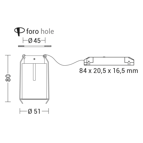 DOWNLIGHT BIANCO LED 7,5W 36  IP20 3000K CR