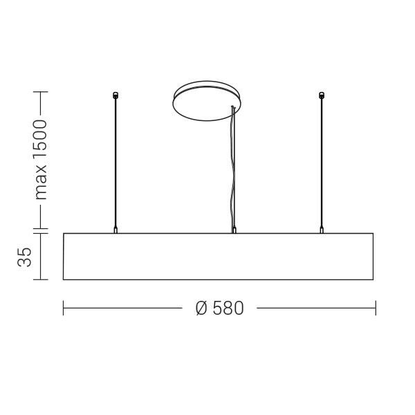 SOSPENSIONE MONOEMISSIONE BIANCA LED 50W 40