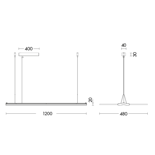 SOSPENSIONE BIANCA LED 50W 3000K CRI90 UGR1