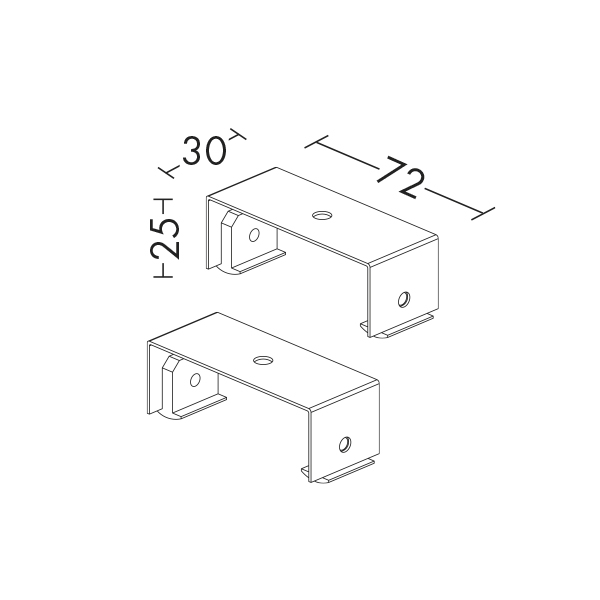 COPPIA STAFFE PER FISSAGGIO A PLAFONE BIANC
