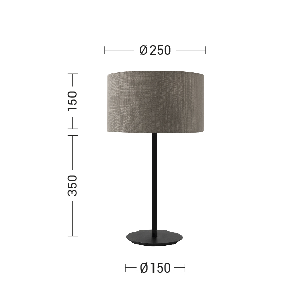 LAMPADA TAVOLO BIANCA/PARALUME CILINDRICO A