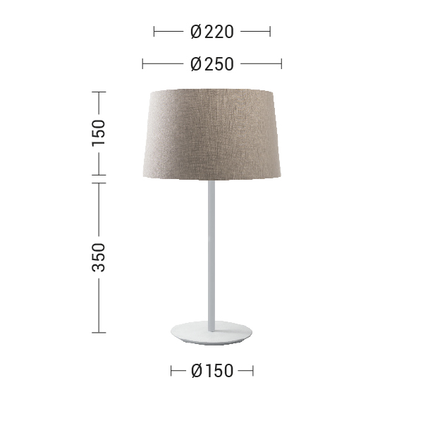 LAMPADA TAVOLO BIANCA/PARALUME CONICO ANTRA