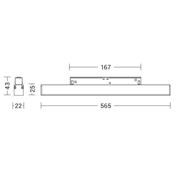 LUCE LINEARE BINARIO 48V BIANCA LED 13W IP2