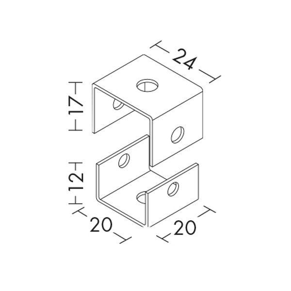 COPPIA STAFFE GRIGIE PER FISSAGGIO A PLAFON