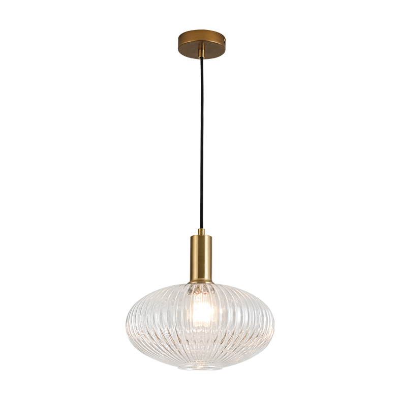 ANTIGONE – SOSPENSIONE BRONZO/VETRO CRISTALLO E27 IP20 30CM