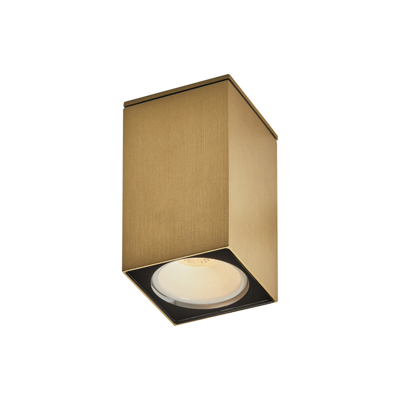 ARGO – DOWNLIGHT A PLAFONE QUADRATO ORO CON LAMPADINA GU10 MINI 3000K BIANCA