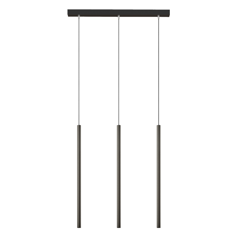 AXIOM EVO – SOSPENSIONE 3 ELEMENTI LINEARE NERA/TITANIO LED 3X9W 3000K CRI90