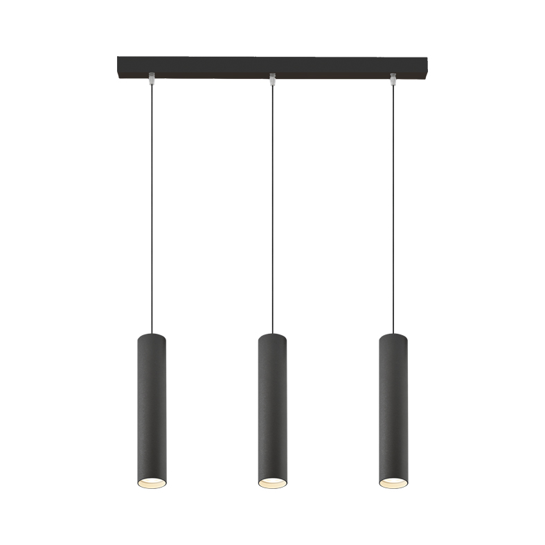 AXIOM EVO – SOSPENSIONE 3 ELEMENTI LINEARE NERA/TITANIO GU10 50W 30CM