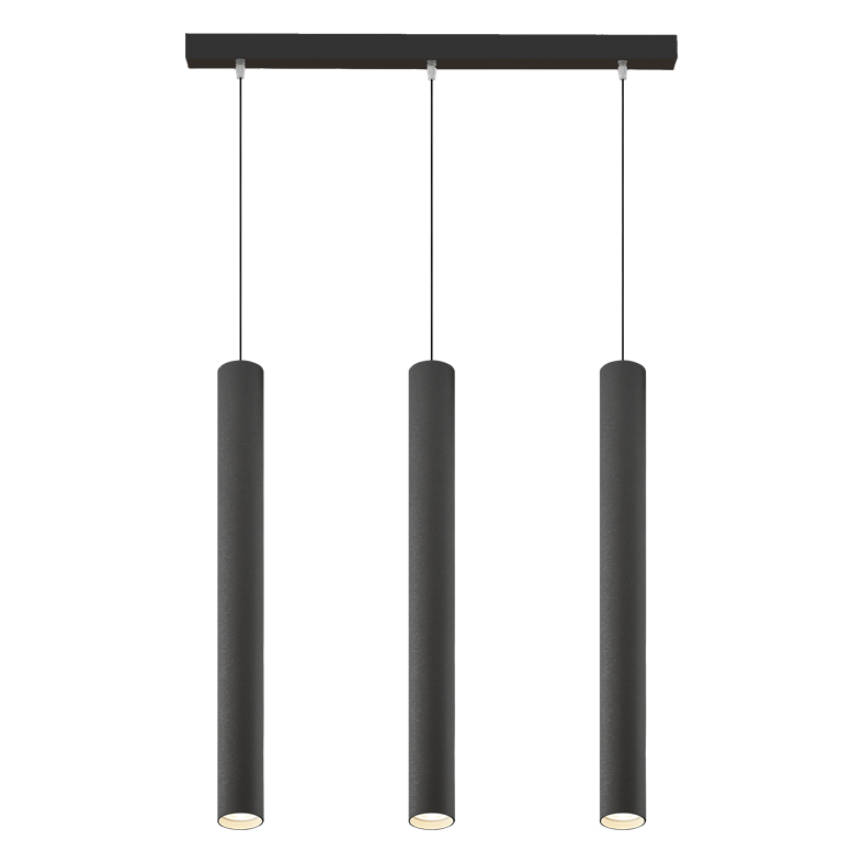 AXIOM EVO – SOSPENSIONE 3 ELEMENTI LINEARE NERA/TITANIO GU10 50W 60CM