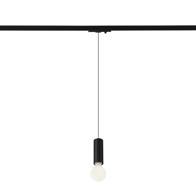 AXIOM EVO – SOSPENSIONE BINARIO MONOFASE NERA E27 50W IP20 15CM