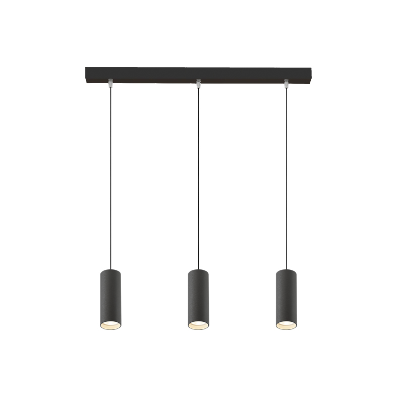 AXIOM EVO – SOSPENSIONE 3 ELEMENTI LINEARE NERA/TITANIO GU10 50W 15CM