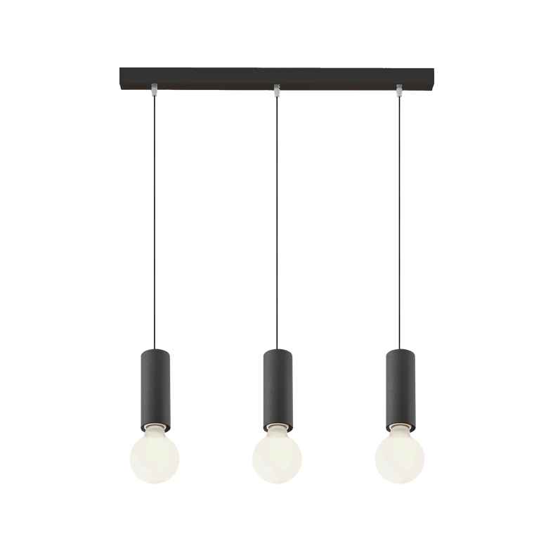 AXIOM EVO – SOSPENSIONE 3 ELEMENTI LINEARE NERA/TITANIO E27 60W 15CM