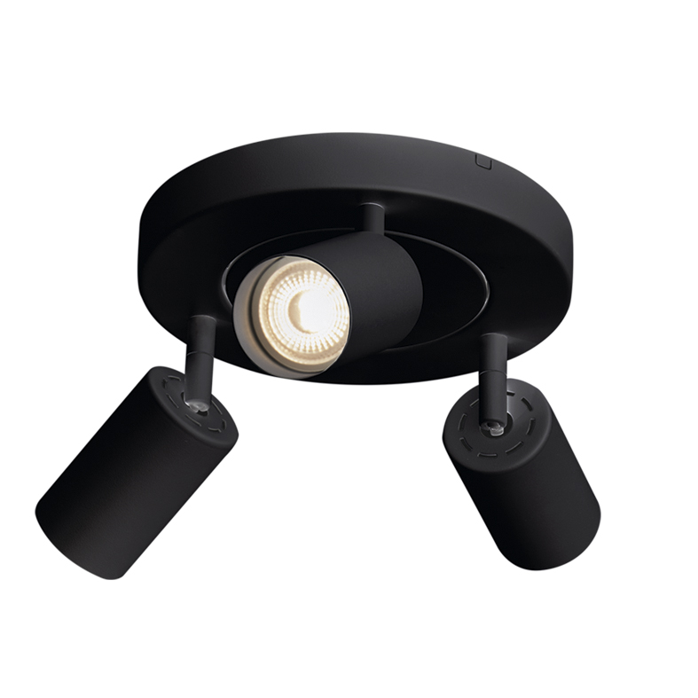 MANUKA – PLAFONIERA 3 ELEMENTI TONDA NERO GU10 IP20