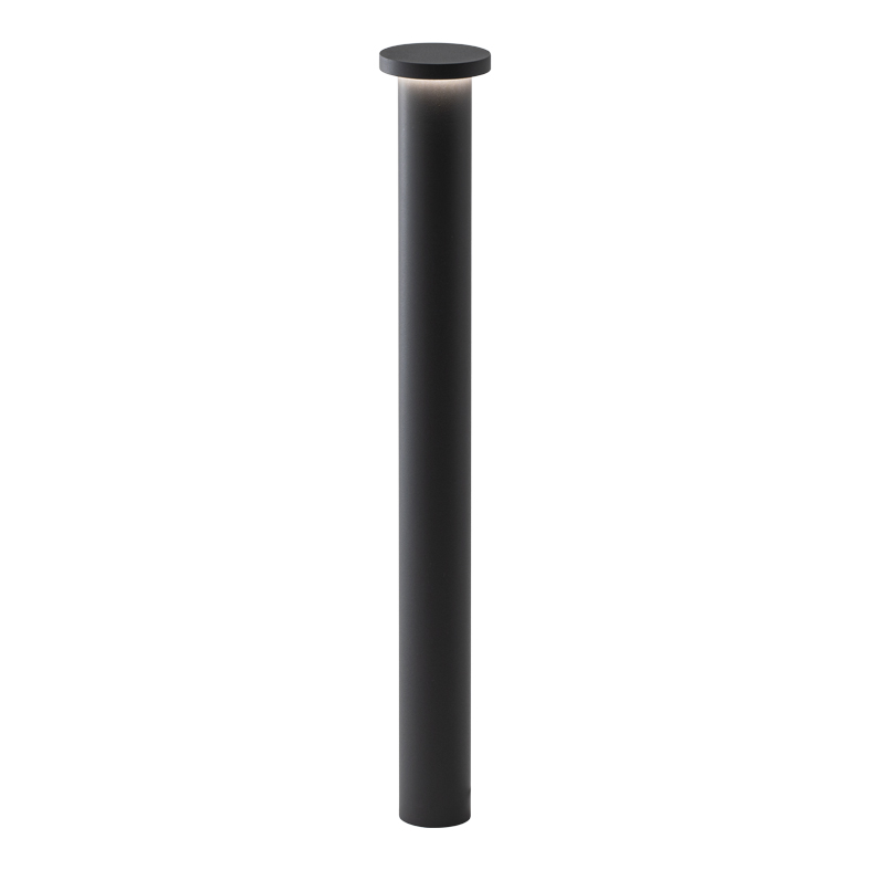 TIBERIO – BOLLARD ANTRACITE LED 10W 82° IP65 3000K CRI80 9D 75CM